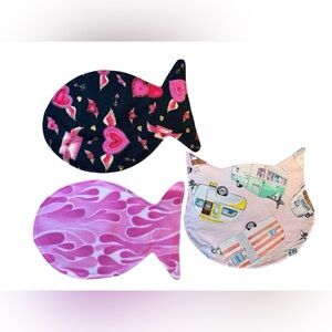 Cat Crinkle Toys Fish And Cat Silhouette Shapes Set Of 3 New